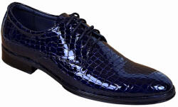 RUSAY Pantofi barbati eleganti din piele naturala, Croco, bleumarin inchis, LAC, TESTCROCOBL, marimea 42