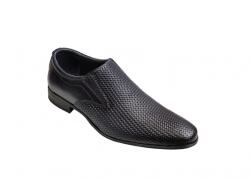 Lucianis Style Pantofi barbati eleganti, din piele naturala, Bleumarin, cu elastic, CIUCALETI SHOES, marimea 41