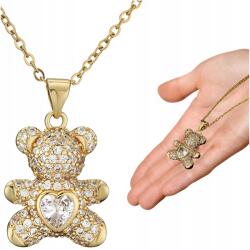 EdiBazzar Aranyozott Női Nyaklánc Arany 18K sebészeti acél 316L cirkóniákkal (ZŁOTY Elegancki Naszyjnik Kolia Wisiorek Miś)