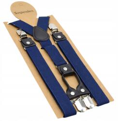 EdiBazzar Férfi erős sötétkék nadrágtartó elasztikus széles erős gumis (Szelki męskie damskie do spodni eleganckie)