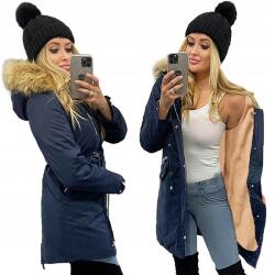 Soprato Meleg Parka Télikabát Macis Kapucnival, Szőrmével 3XL (11KD579)