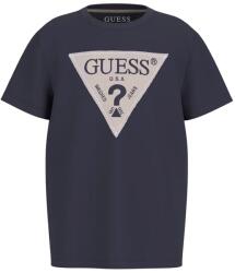 GUESS Тъмносиня тениска за момче с бежово лого Guess