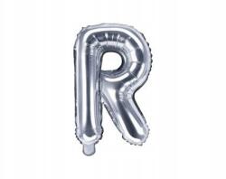 Party Deco R betűs lufi, ezüst, 35 cm
