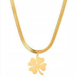 EdiBazzar Nyaklánc sebészeti acél Celeb Aranyozott 18K Arany Női Lánc (Elegancki Naszyjnik Kolia Celebrytka)