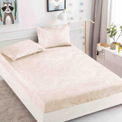 Jojo Home Husa de pat cu elastic crem cu motiv floral 180x200cm D074 (D074)