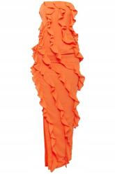 Prettylittlething P0A006 Prettylittlething Narancssárga Ruha Fodros Tubus S