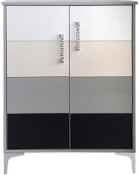 International Service Comoda Dohna NEW 2 usi, pal gri/ USI MDF multicolor, 860 x 400 x 1080mm Comoda