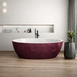 Foglia Cada freestanding burgundy, compozit 3D, ovala 167 x 82 cm, Foglia Armonia (664705171133-burgundy)
