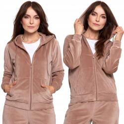 Moraj Cipzáras velúr női pulóver kapucnival és zsebekkel Moraj 3XL