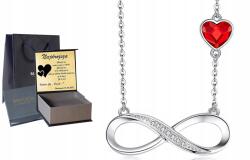 Mennica Świdnicka Ezüst Nyaklánc Ezüst 925 Szív Infinity Strassz Gravírozás Ajándék (Biżuteria dla dziewczyny żony córki mamy)