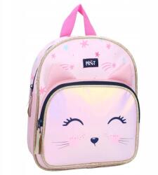 Pret gyerek hátizsák Cica pasztell rózsaszín csillámos szegéllyel 29x23cm (19555)