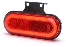 WAS W198, -as tipuscsalád. 1400. Hátsó (piros) ovális alaku NEON Led, -es helyzetjelző lámpa, prizmával, felfogatási adapterrel. 12-24V, -os kivitel. Vízállóság: IP6K9K. Méretei: 124X68X42mm. 25 cm vezeté