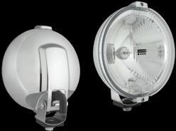 WESEM Szúrófény nagy kerek CRÓM műanyag házzal fehérüveggel +1 LED 24V-s körhelyzetjelző 183mm átmérő 97mm mély H3 és T4W izzós (HOS2.38807Cr) - szervizfelszereles