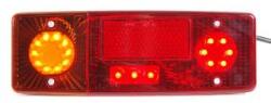 WAS Hátsó lámpa (ZUK tip. ) prizma, LED-s helyzetjelző-, fék, irányjelző-, + LED rendszámvilágítás, 264x102x65 mm, bal, 12V/24V (483-551dl) (483-551dL) - szervizfelszereles