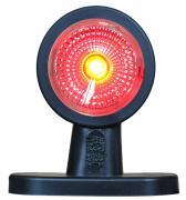 WAS Szélességjelző 12V/24V LEDes piros/fehér 90fokos rövid egyenes BAL/JOBB oldal (mindkét oldalon fehér plexi) 95mm kinyúlás (293w) (293-W21.1rf) - szervizfelszereles