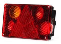 WAS Hátsólámpa 4 körös +háromszögprizma +rendszám Bal oldal 232mm x 142mm x 54mm (114w) (114-W21L) - szervizfelszereles