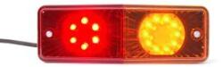 WAS Univerzális keskeny Hátsólámpa, 3 funkciós: helyzetj. +fék (LED-es), index (LED-es), 12-24V, 200x70mm, vast. : 62mm, csavartáv. : 90mm (487-W072) (487-W072ud) - szervizfelszereles
