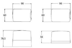 Dasteri Sárga irányjelző, tégla alakú, ALACSONY TALPAS kivitel, 90x60mm, mag. : 56mm - 8060/47 (8060/47) - szervizfelszereles