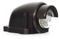 WAS Rendszám megvilágítás 12V-24V kicsi kerek hosszú 2LED-es 58x76mm, mag. : 42mm, furattáv. : 39 ill. 48mm (145-W27) (145-W27)