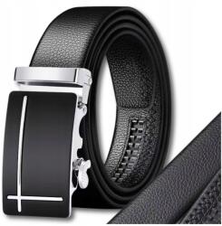 EdiBazzar Férfi Öv automata bőr Elegáns bőr fekete csat fém bőr (5904555952201)
