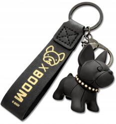 EdiBazzar Kutya kulcstartó Bulldog kutya medál fekete ajándék kulcstartó (5905204483152)