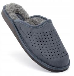 PanSzew Meleg Férfi Bőr Papucs, Otthoni Papucs Nubuk Gyapjúval 40-46 PanSzew (Kapcie Męskie Skórzane z Nubuku Barefoot 46)