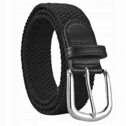 EdiBazzar Öv Fekete Rugalmas Vászon Öv Férfi Női Fonott Taktikai (Pleciony czarny damski męski spodni parciany)