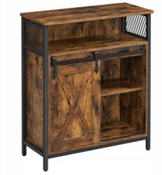 VASAGLE Szekrény polccal és tolóajtóval 70 cm Loft (LSC089B01)