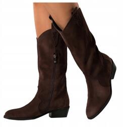 Casu Csokoládés Női Cowboy Csizma velúr bőr Lengyel Kényelmes R 37 (7104570000378)