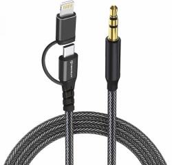 Techsuit Cablu Audio Techsuit AC15 EchoSnap, USB-C / Lightning - 3.5mm, 1m (Negru)