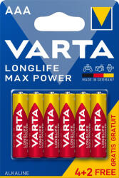 VARTA Longlife Max Power mikro/ AAA/ LR03 elem, 6 db (4703101436)