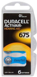 Duracell ActivAir 675 MF hallókészülék elem (BCDURMF6758)