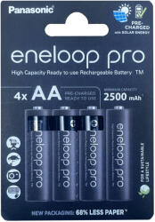 Panasonic Eneloop PRO - R6/AA 2500mAh újratölthető akkumulátor (4db) (AAEL064HBBB)
