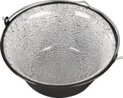 MagicHome Bogrács, MagicHome, 12 l, 39, 8 × 18 cm, fekete-szürke, zománcozott acél, gulyáshoz, nyílt tűzre akasztható, fedő nélkül