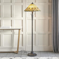 Endon Lighting klasszikus tiffany állólámpa jamelia sötétbarna sokszínű end64192 (64192)