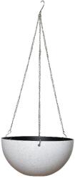 Verve Ghiveci suspendat, din plastic, alb, forma rotunda, 25 cm diametru Verve