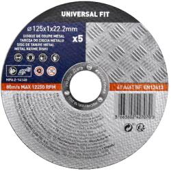 Universal Fit Set 5 discuri taiere metal Universal Fit, 125 x 1 mm Disc de taiere