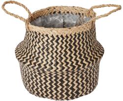 GoodHome Cos pentru ghiveci din iarba de mare, negru, forma rotunda, 25 cm diametru GoodHome