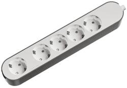 JACOBSEN Prelungitor JACOBSEN, 5 prize Schuko, alb/gri