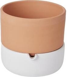 GoodHome Ghiveci rotund GOODHOME, teracota, 16.1 cm, maro/alb