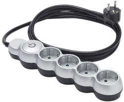 Diall Prelungitor 4 prize, cu fixare pe perete, gri, 16 A, 1.5 mmp x 2 m Diall