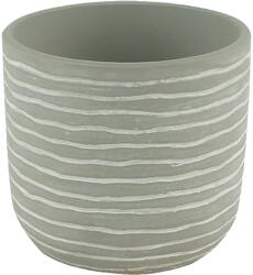 GoodHome Ghiveci rotund GOODHOME, argila, 12 cm, gri/alb