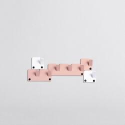 SPIN Cuier perete TETRIS, 17 cm, roz, 3 piese (MDBHNG17CLPNK02)