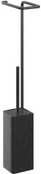 GOODHOME Suport hartie igienica cu perie de toaleta GOODHOME Elland, negru
