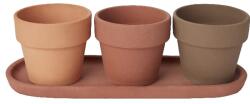 GoodHome Set 3 ghivece rotunde GOODHOME, teracota, 10.9 cm, maro