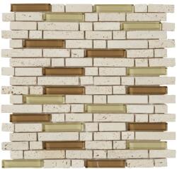 COLOURS Mozaic interior, bej, sticla si piatra, dreptunghiular, 30 x 30.4 cm x 8 mm GoodHome
