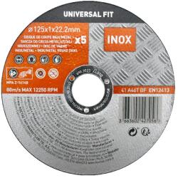 Universal Fit Set 5 discuri taiere inox/metal Universal Fit 101082297, 125 x 1 mm Disc de taiere