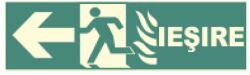 PROTEK Indicator fotoluminiscent "IESIRE SAGEATA STANGA", 30X10