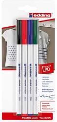 edding Set marker pentru textile EDDING 4600, 1 mm, 4 culori (PBIED46008)