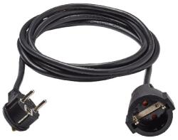 Diall Cablu Prelungitor 1 priza, fisa stecher, negru, 16 A, H05VV-F, 1.5 mmp x 3 m Diall